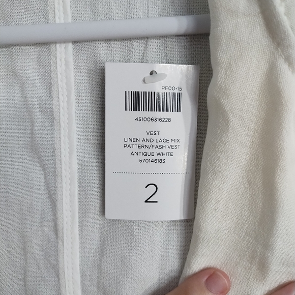 Chicos‎ Open Front Lace Mix Pattern Boho Rodeo Western Romantic Ranch Vest L - Picture 4 of 6